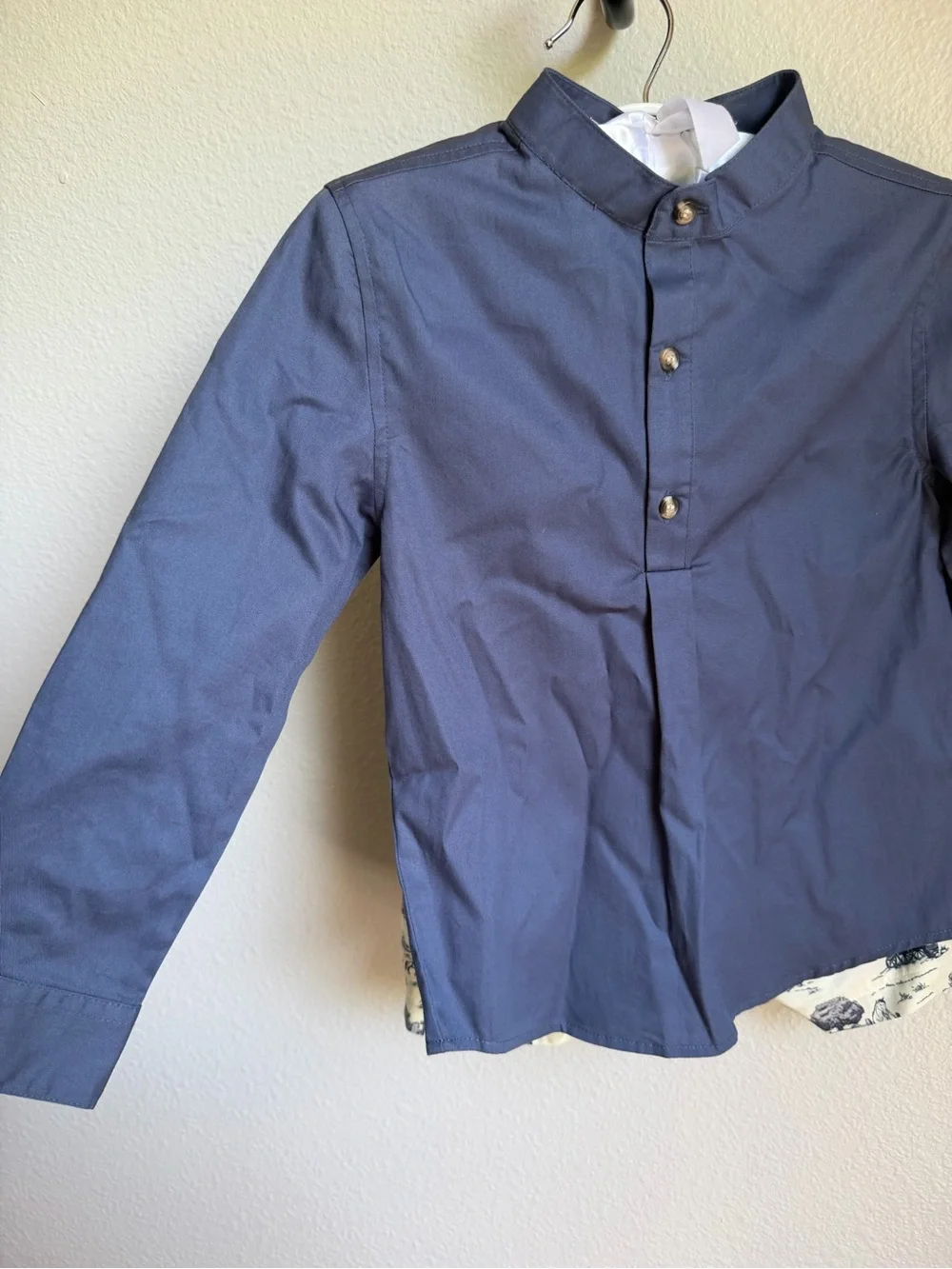 NWT Edgehill Collection Boys Navy Shirt & Toile Print Shorts Set Sz 6